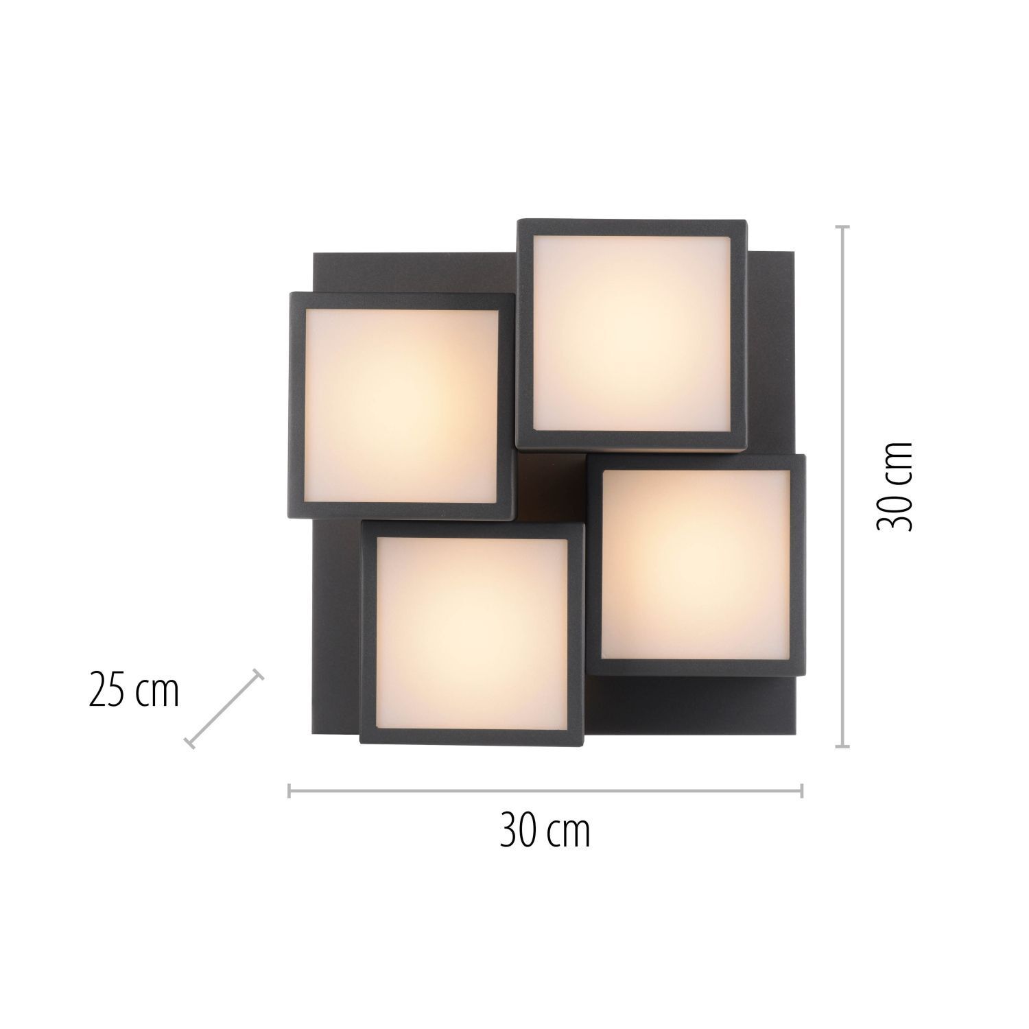 LED Deckenleuchte Metall Würfel B:30 cm 2400 lm Schwarz Computerausrüstung, Elektronik, Hardware, Überwachen, Bildschirm