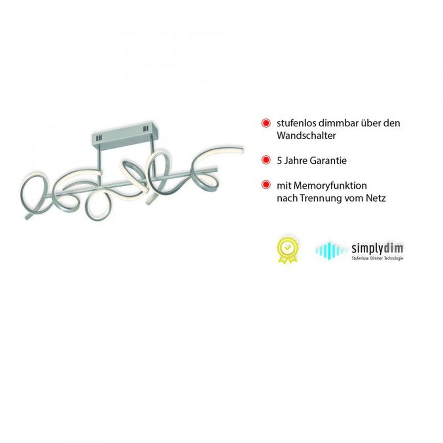 Dekorative LED Deckenleuchte Weiß 9 W 3000 K L:82 cm Adapter, Elektronik