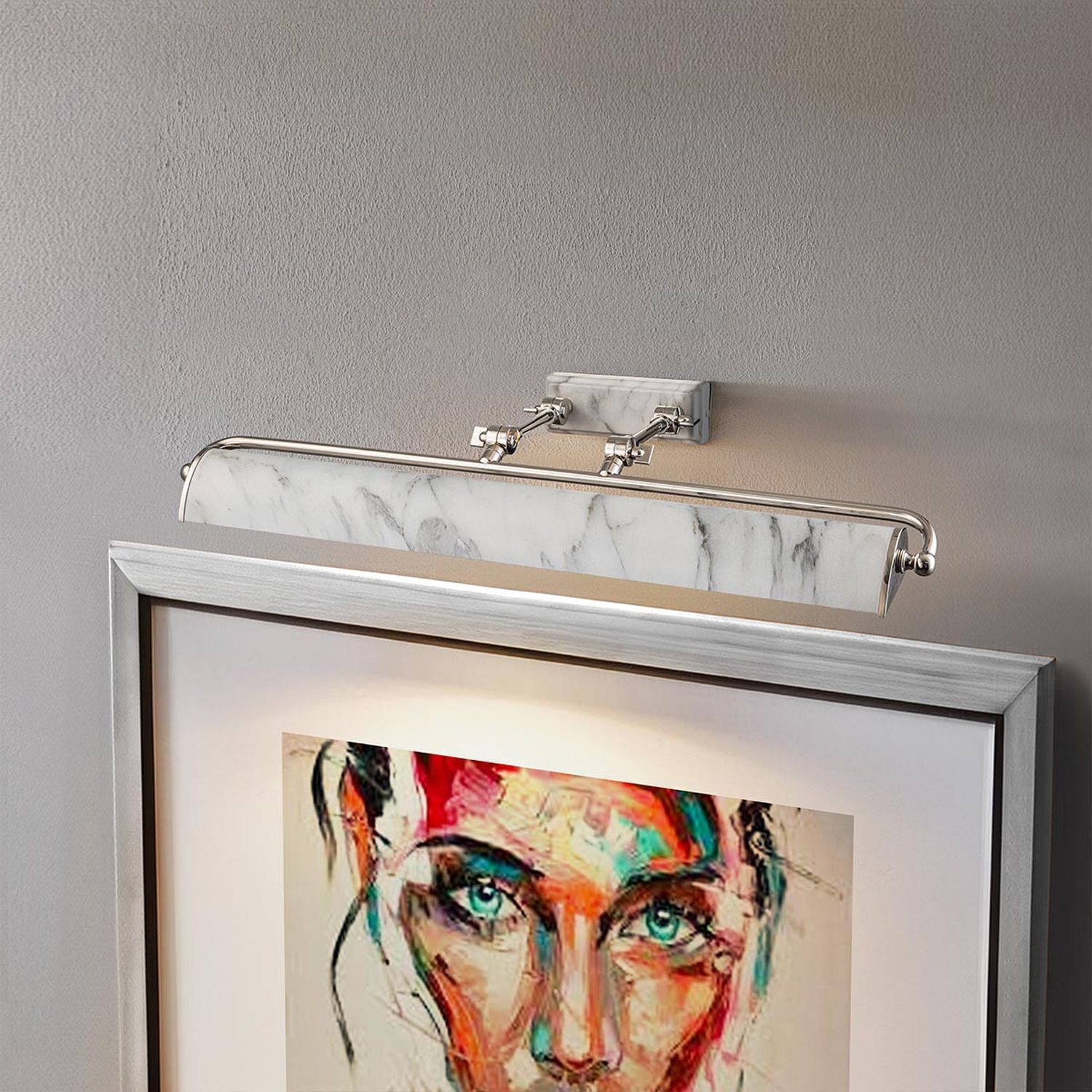Bilderleuchte Marmor Optik 70 cm 4x E14 verstellbar Vintage