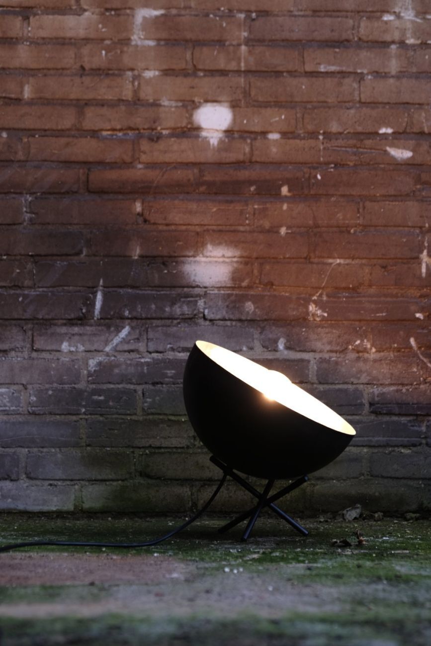 Loft Tischlampe Grau Metall Silber Ø40cm LARINO