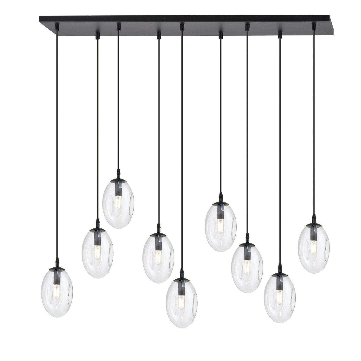 Hängelampe groß 100 cm 9x E14 Glas höhenverstellbar