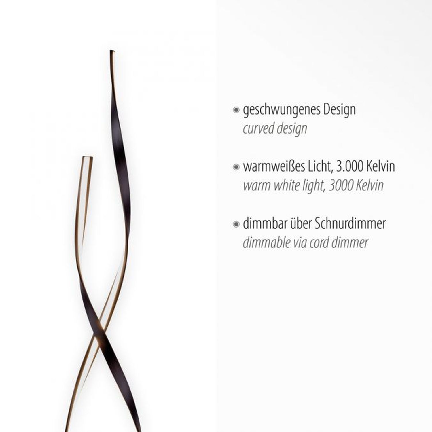 Dimmbare LED Stehlampe in Rostbraun 140 cm 3000 K 26 W Besteck, Gabel, Zubehör, Schwert, Waffe