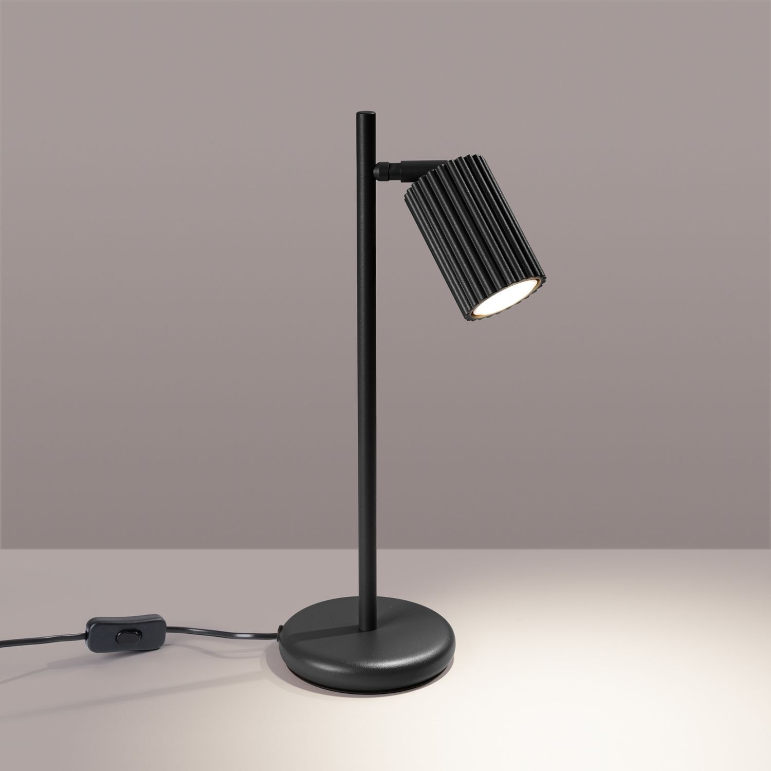 Schreibtischleuchte Schwarz H: 43 cm schwenkbar Aluminium GU10