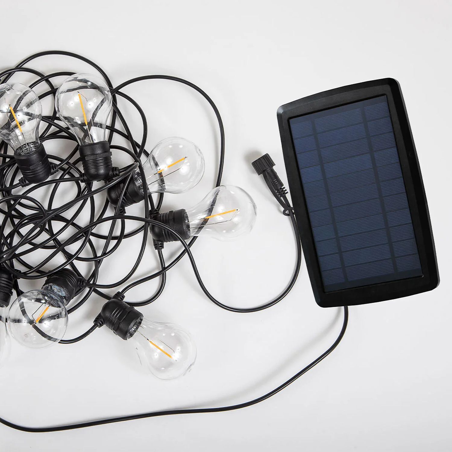 LED Außenlichterkette Solar IP44 Schwarz 2700 K 5m lang Adapter, Elektronik