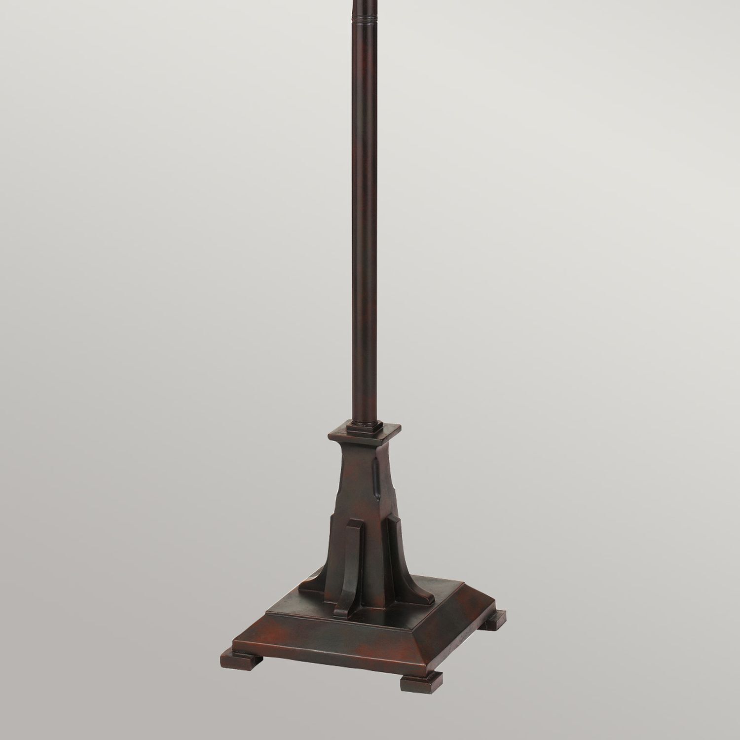 fußbodenlampe, metallsockel, dunkelbraun, Säule, quadratische Basis
