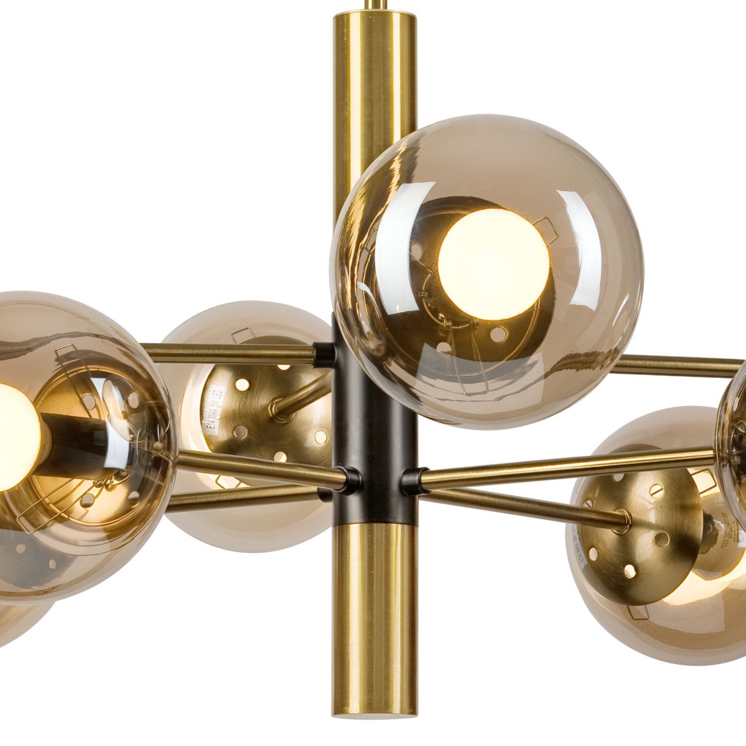 Deckenleuchte G9 Metall Glas 8-flammig B:68 cm in Gold