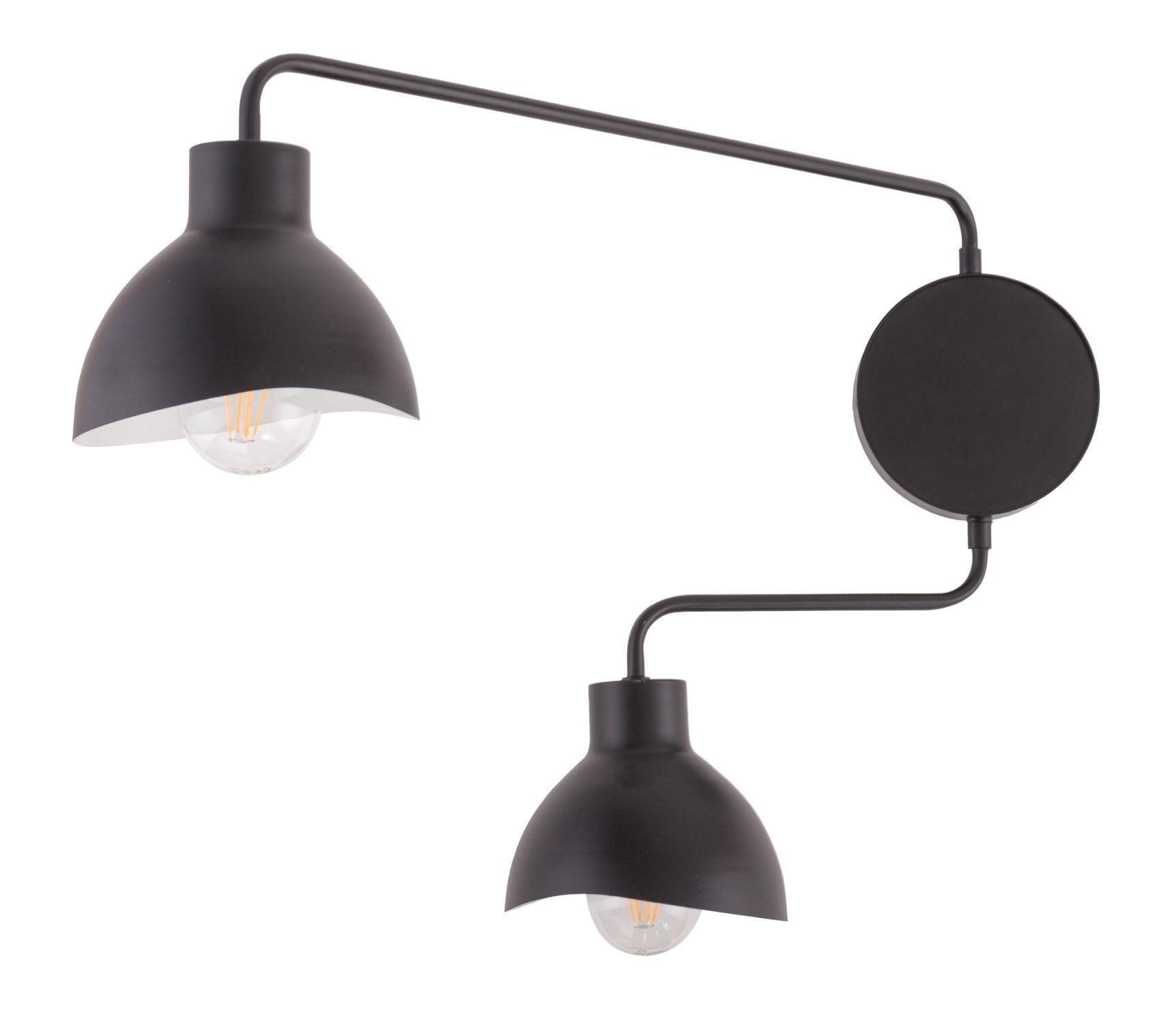 Wandlampe Mehrflammig Schwarz Weiß E27 H:44 cm stilvoll
