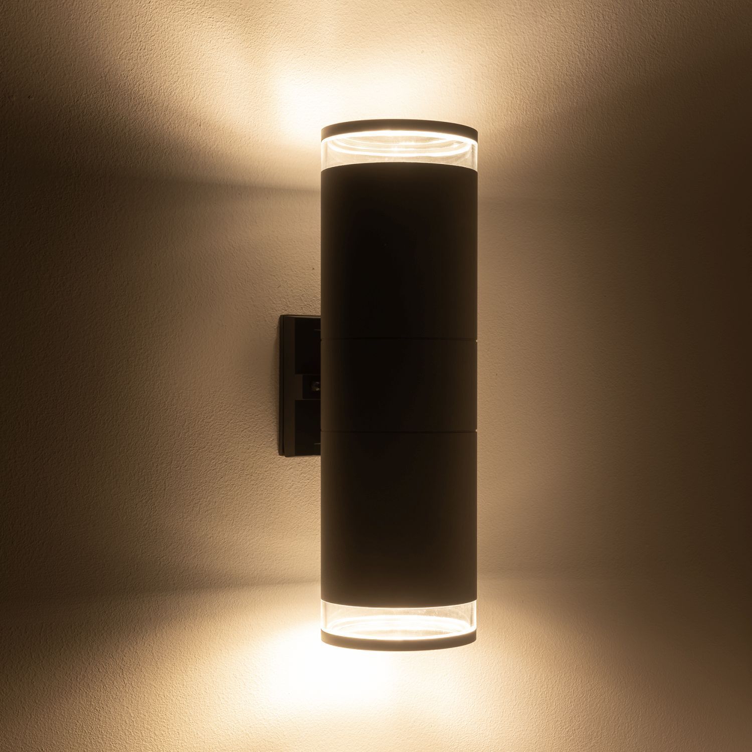 Außenleuchte Wand 2-flammig Up Down IP44 E27 Aluminium