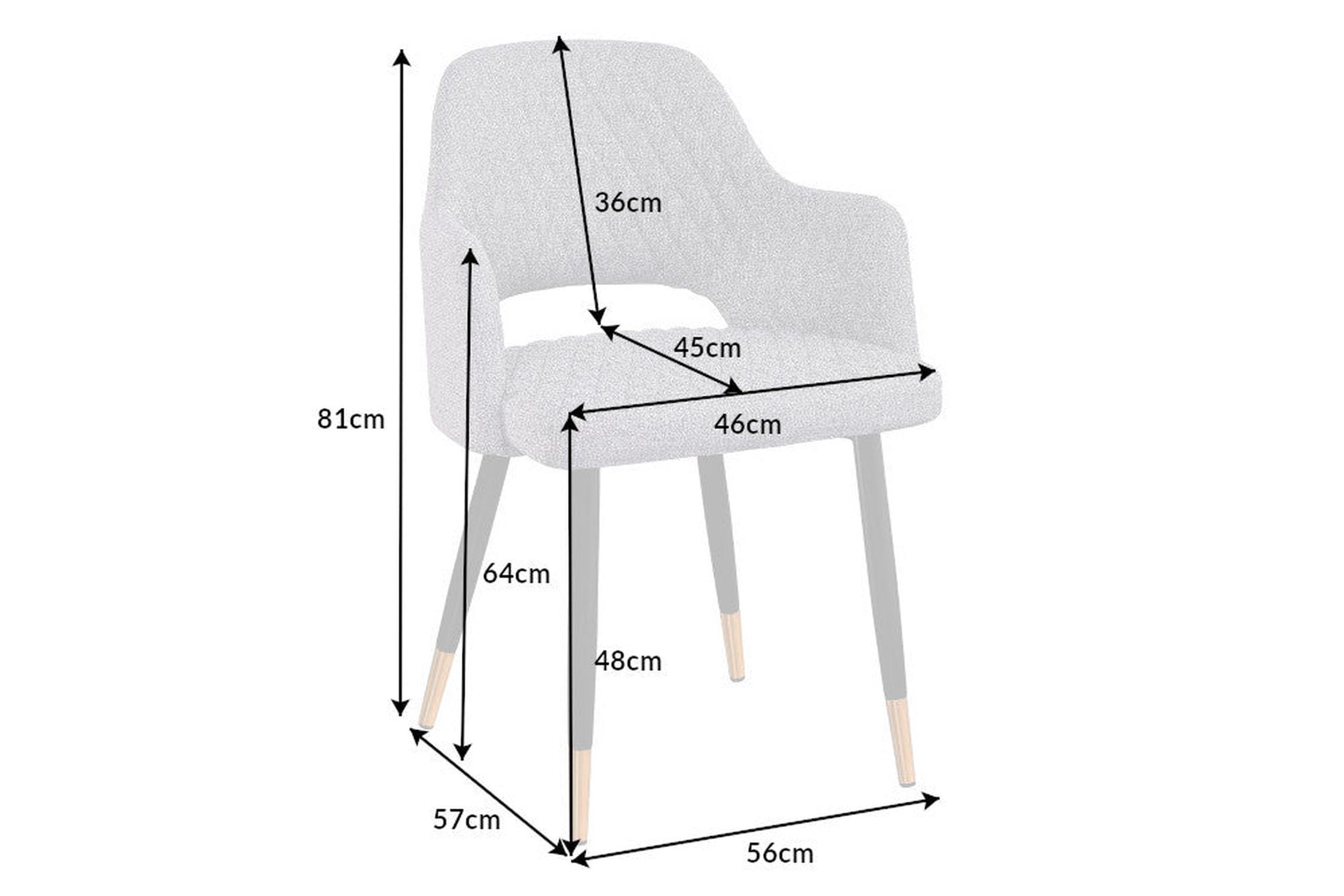 Esszimmerstuhl mit Armlehne Retro Grau Schwarz Gold B: 54 cm Moebel, Diagramm, Handlung, Stuhl