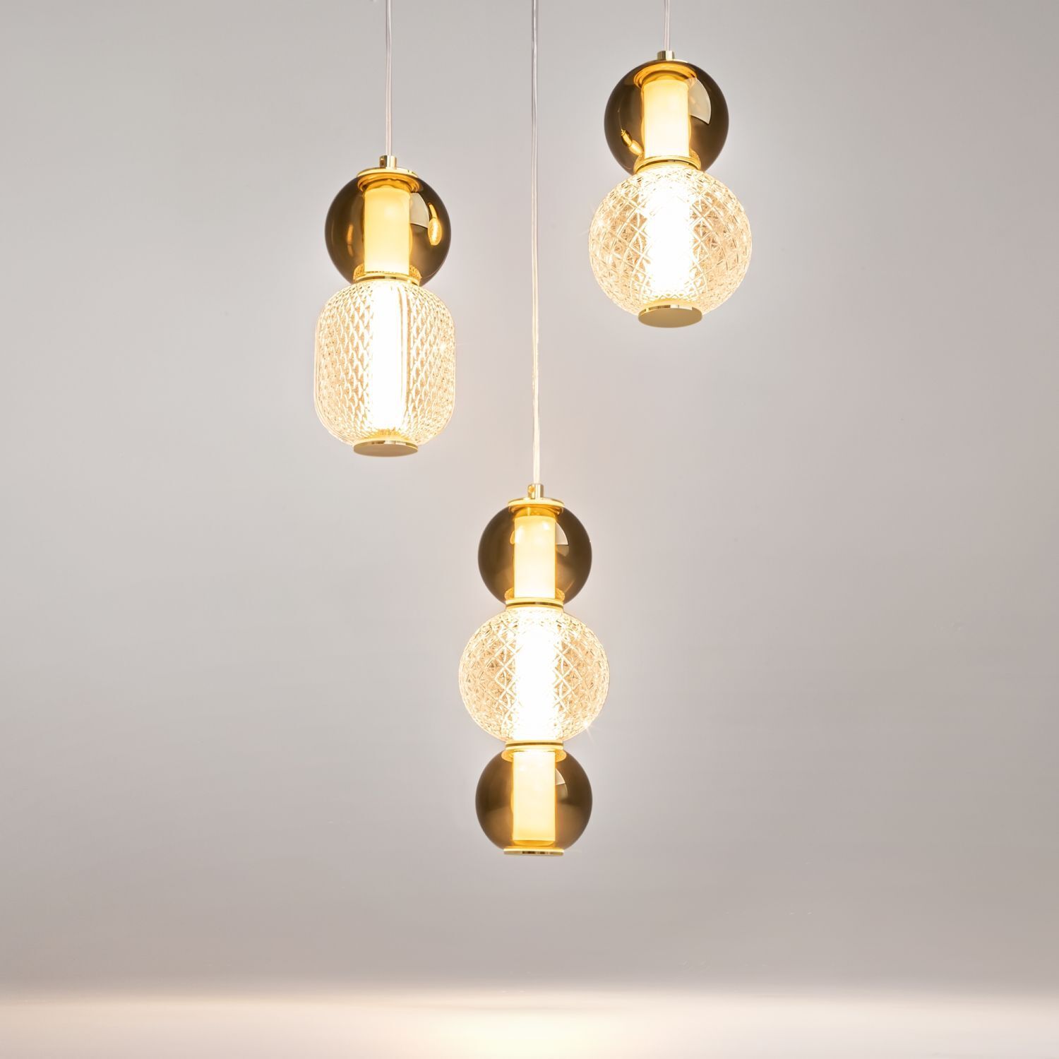 Hängeleuchte LED Metall Rauchglas B: 38 cm 4000 lm INA