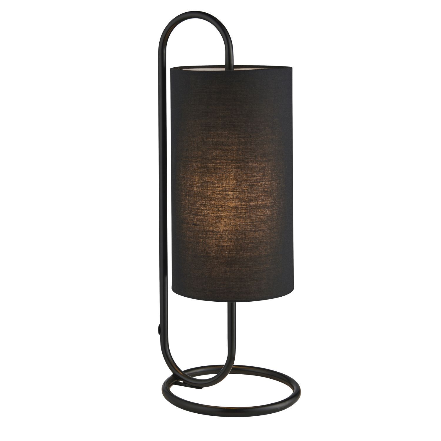 Tischlampe Schwarz 50 cm hoch Stoff Metall Modern E27