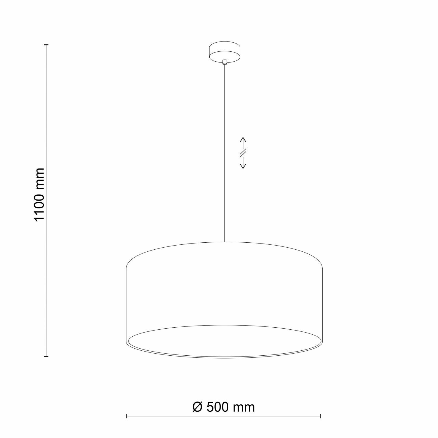 Hängelampe Stoff Grau Ø 50 cm rund blendarm Modern