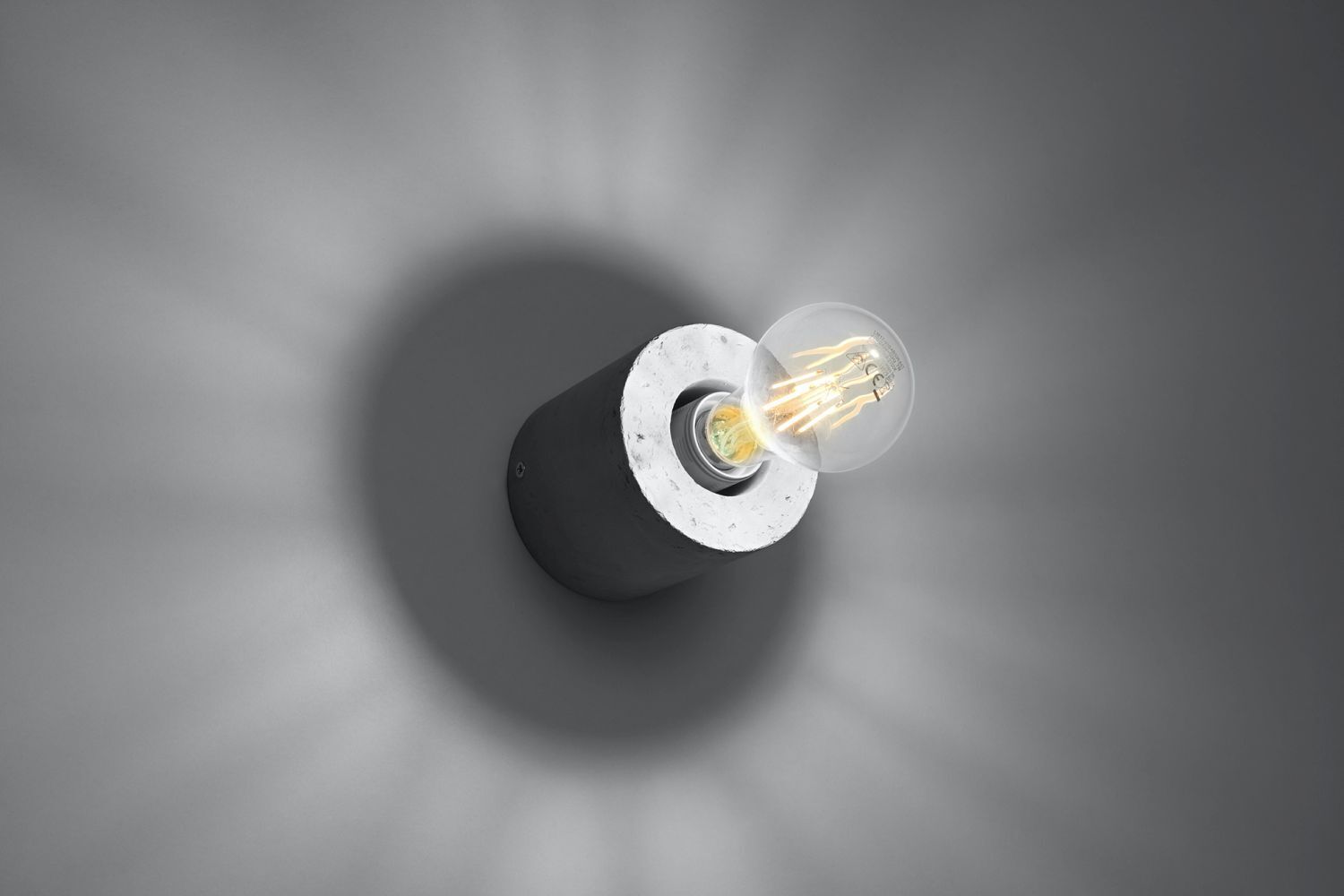 Runde Betonlampe Wand Ø10cm klein für E27 Wandleuchte