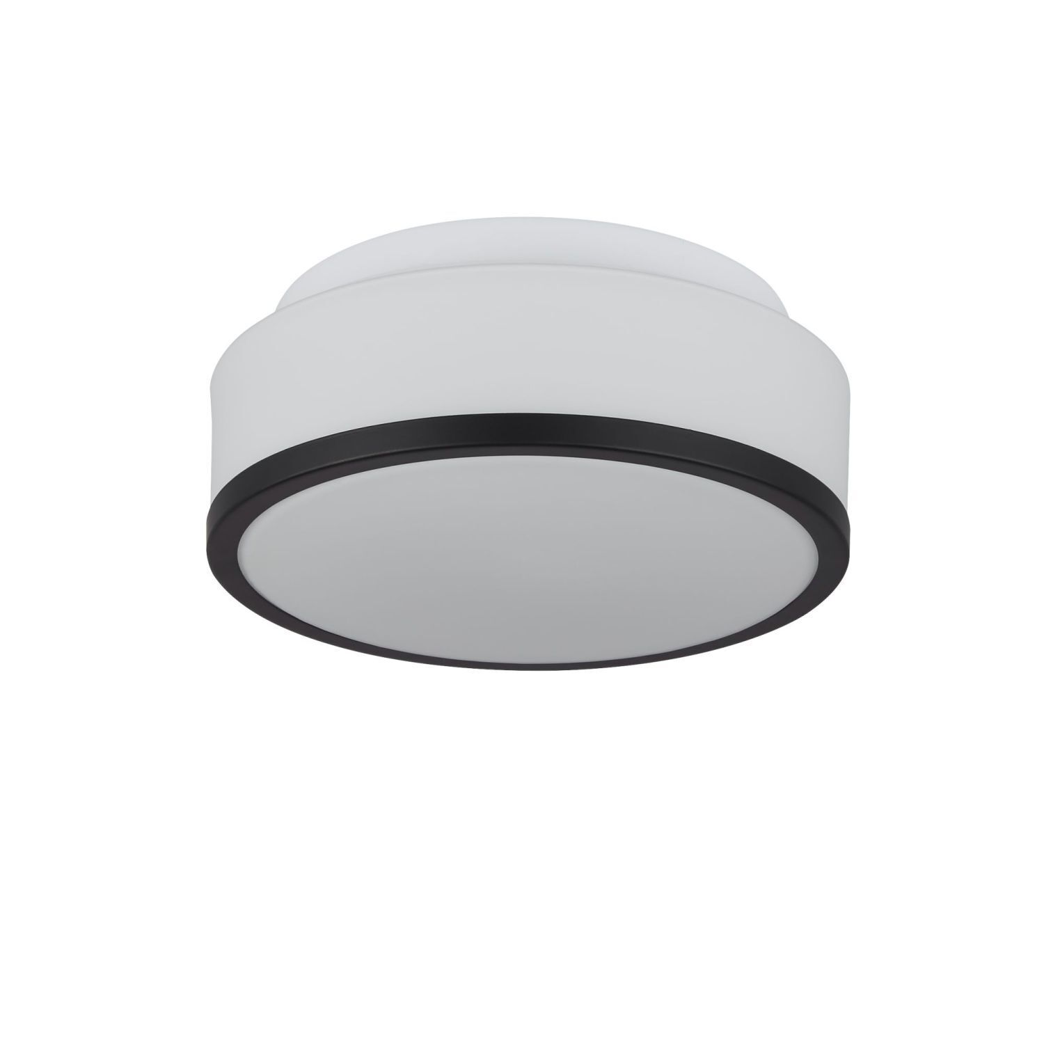 Badezimmerleuchte Decke Ø 23 cm rund Glas Weiß Schwarz IP44