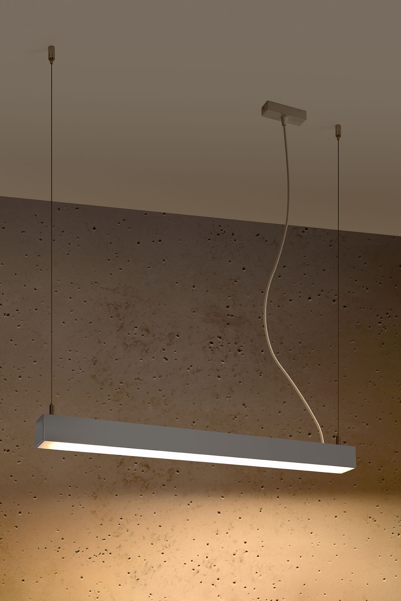 LED Hängeleuchte Grau 67 cm breit Metall 3000 K 2080 lm