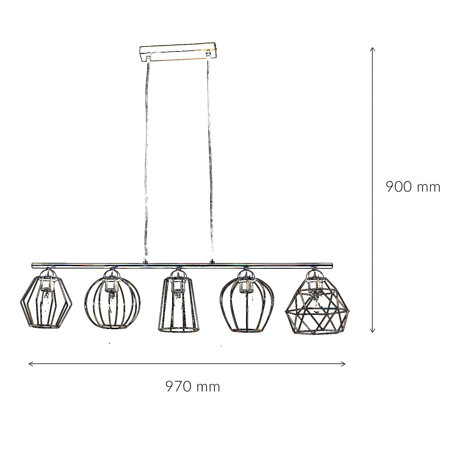 Pendelleuchte Esstisch Schwarz Drahtgestell Schirm Diagramm, Handlung, Kronleuchter, Lampe, Glas