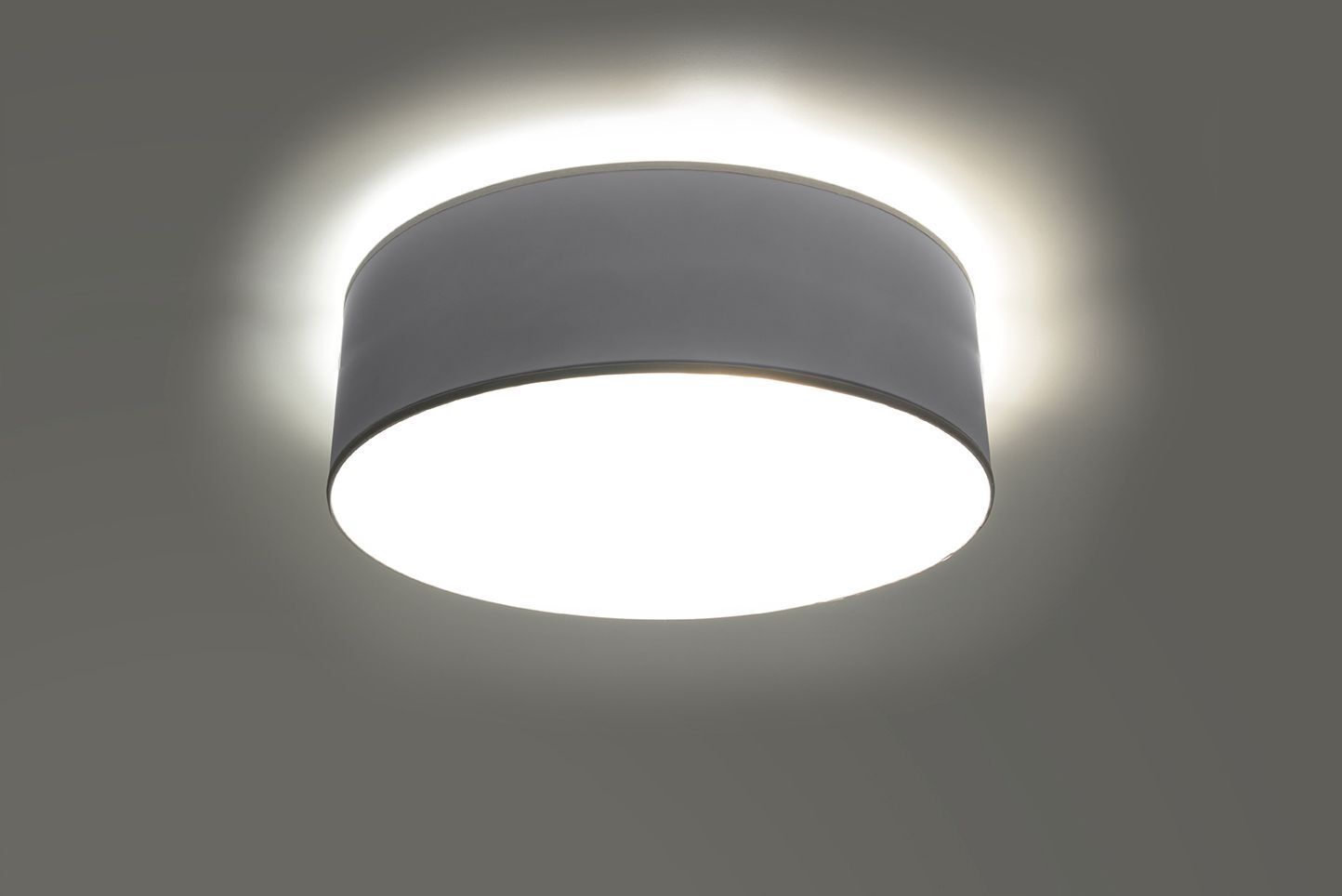 Deckenleuchte flach rund Ø 25 cm Grau E27 blendarm