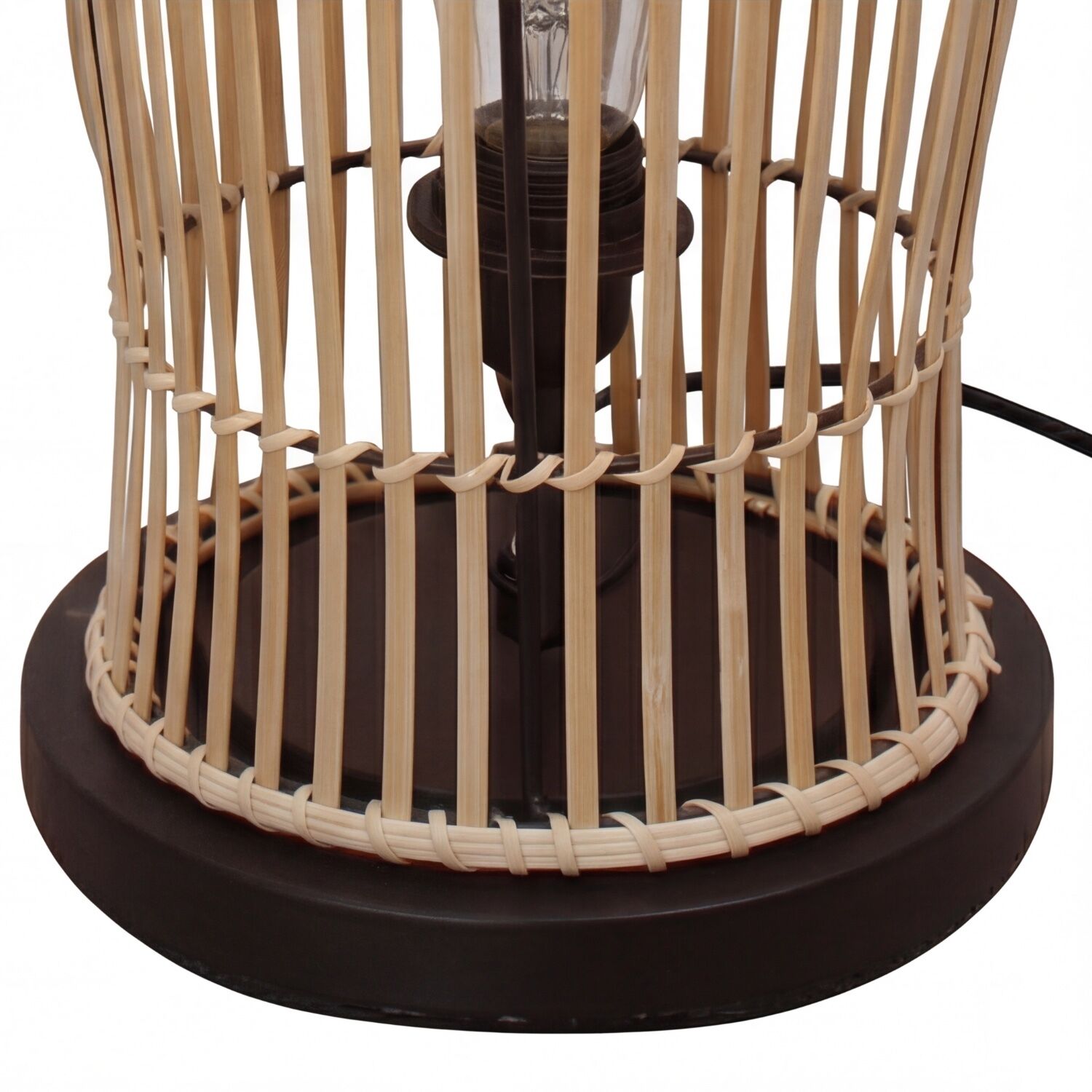 Lampe, Teppichgeflochten, Rattanholz, Basis, Kabelanschluss