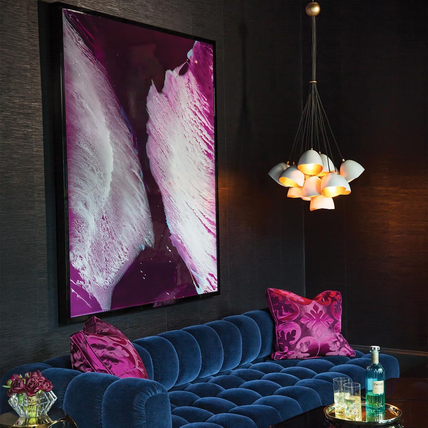 Hängeleuchte Metall B: 65,1 cm H: max. 185,3 cm E14 Innenarchitektur, Lampe, Handtasche, Couch, Tasse