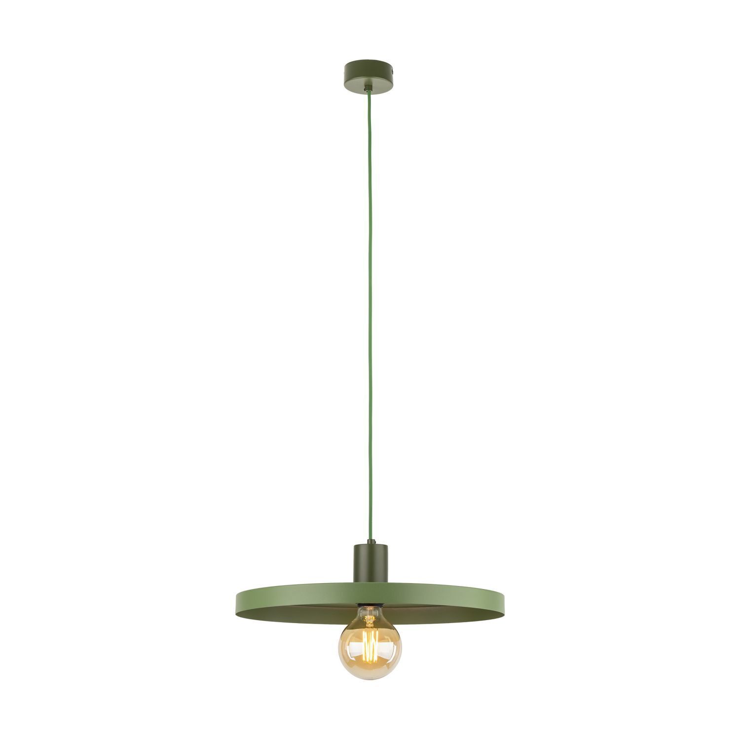 Grüne Hängelampe E27 Ø40 cm rund Vintage Metall