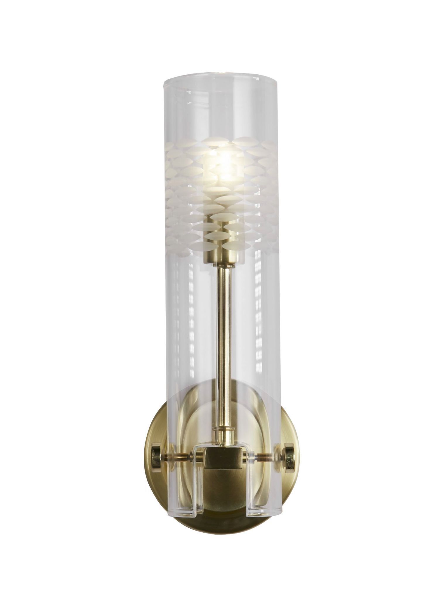 Spiegelleuchte in Messing Klar IP44 G9 H: 28,5 cm