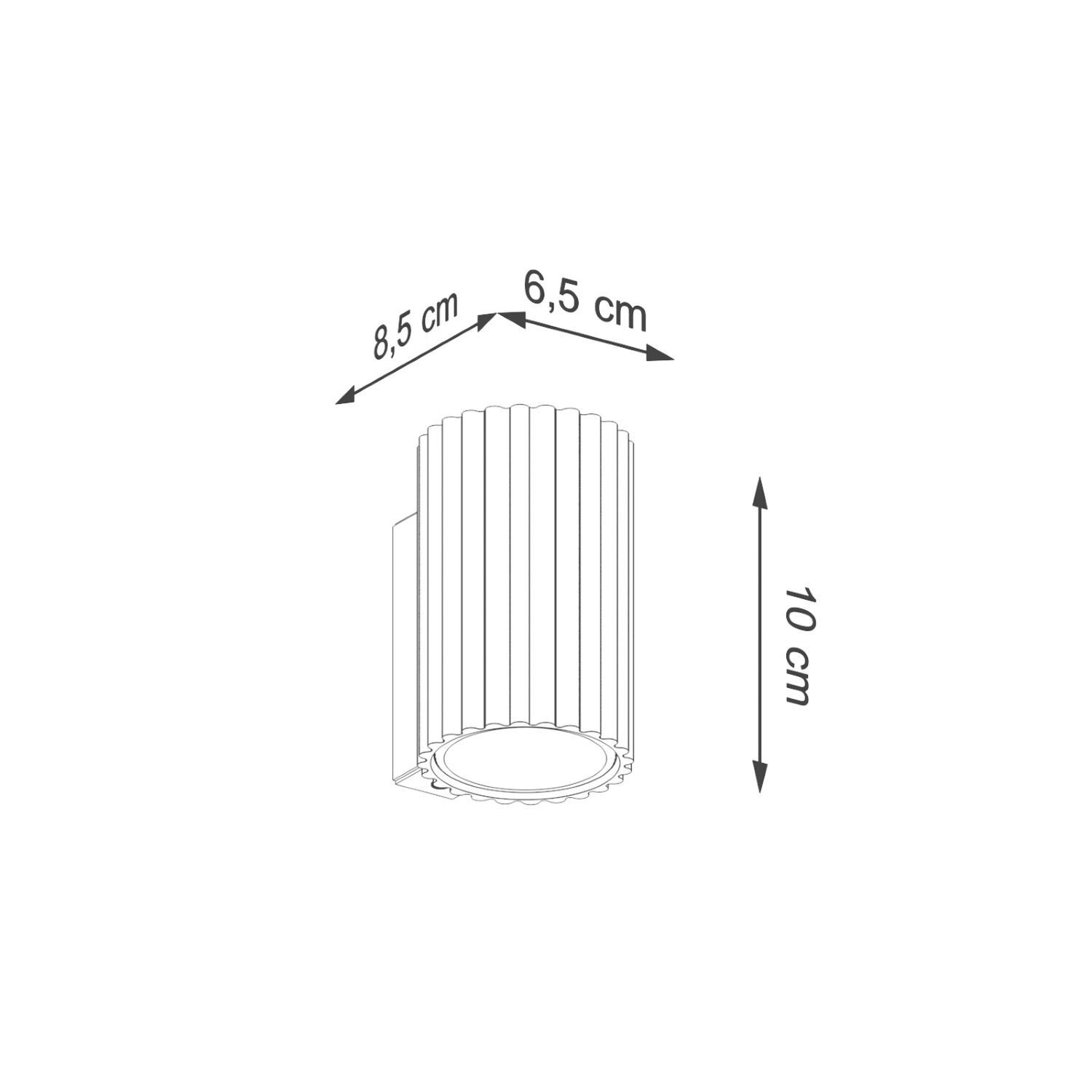 Wandlampe Weiß klein H: 10 cm GU10 aus Aluminium