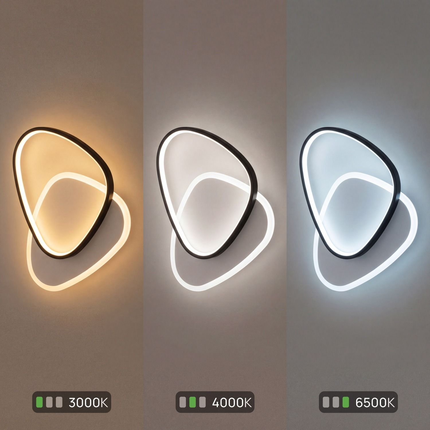 LED Deckenleuchte Schwarz Weiß 3000/4000/6500 K 35 cm neon light, wandlamp, hoekige licht, RGB-LED?, lampenverlichting