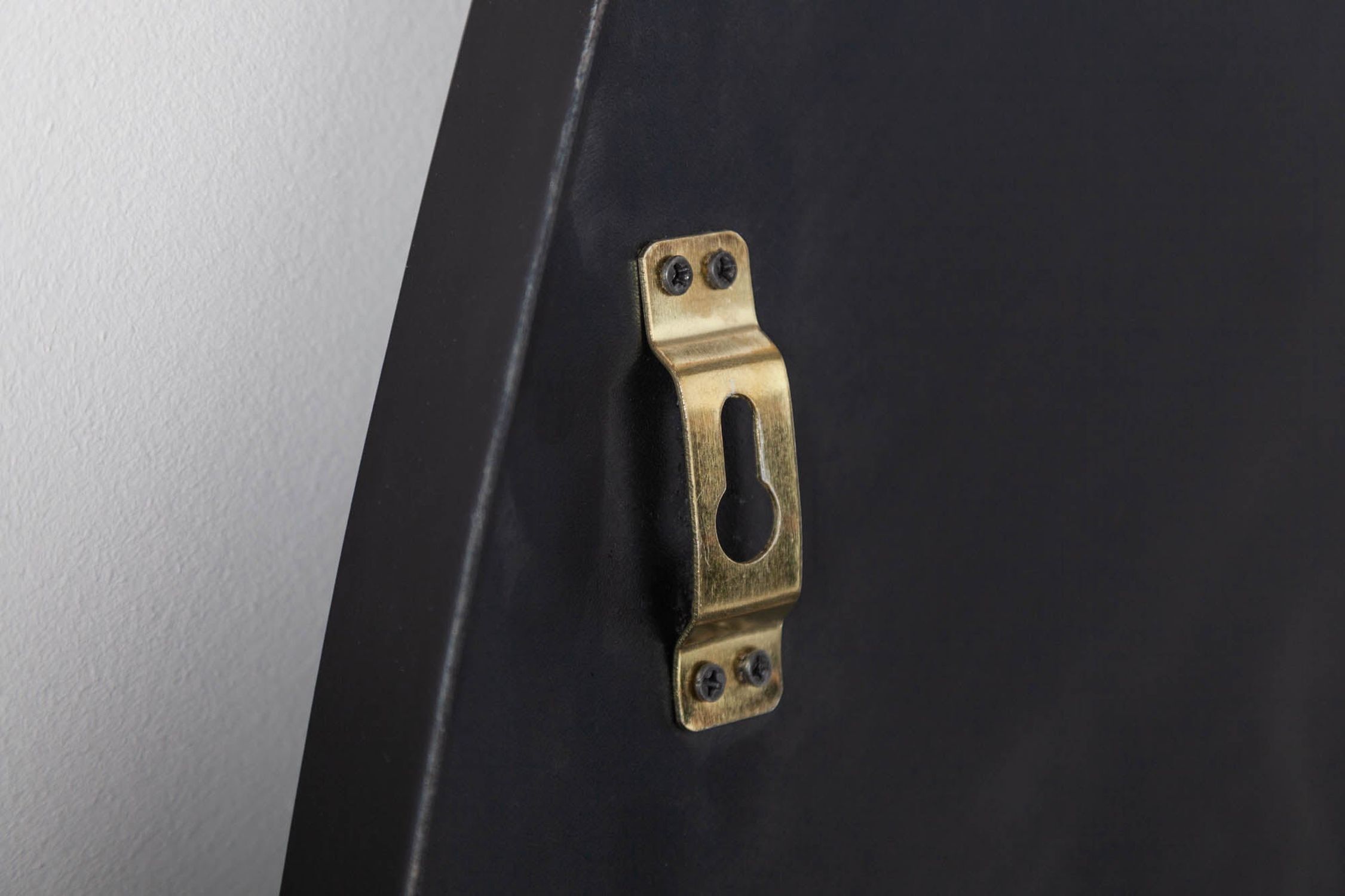 Wandspiegel Schwarzer Rahmen Metall H: 90 cm Handarbeit Unikat Griff