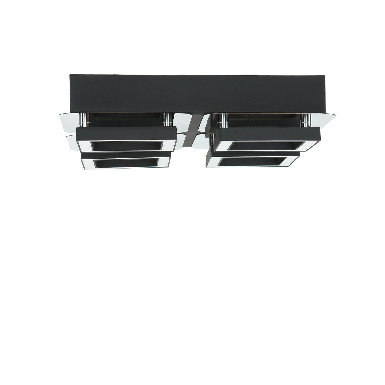 Deckenleuchte LED B: 25 cm Edelstahl in Schwarz Chrom 4200 K Deckenleuchte