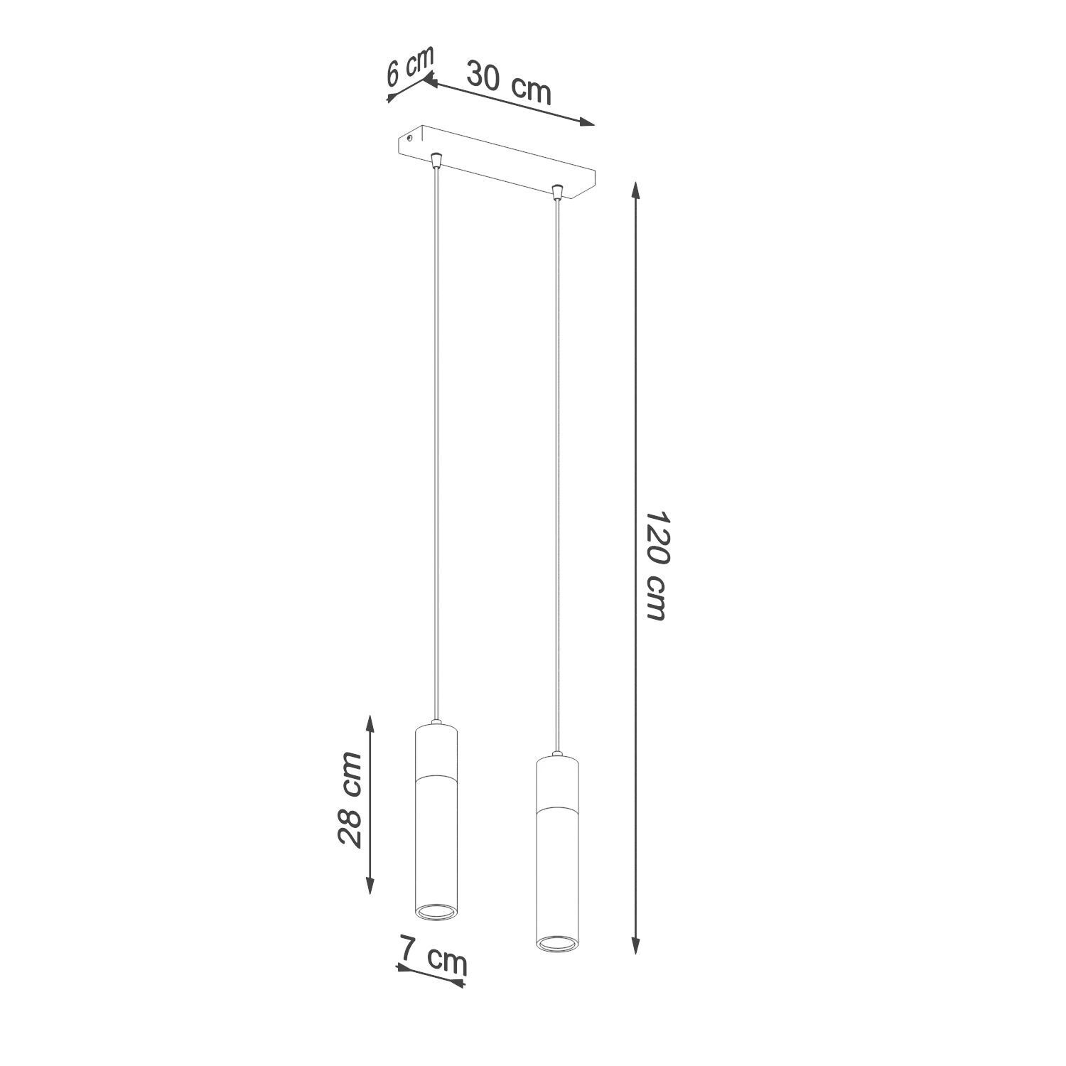 Hängelampe 2-flammig GU10 Beton Holz Modern RUGARD