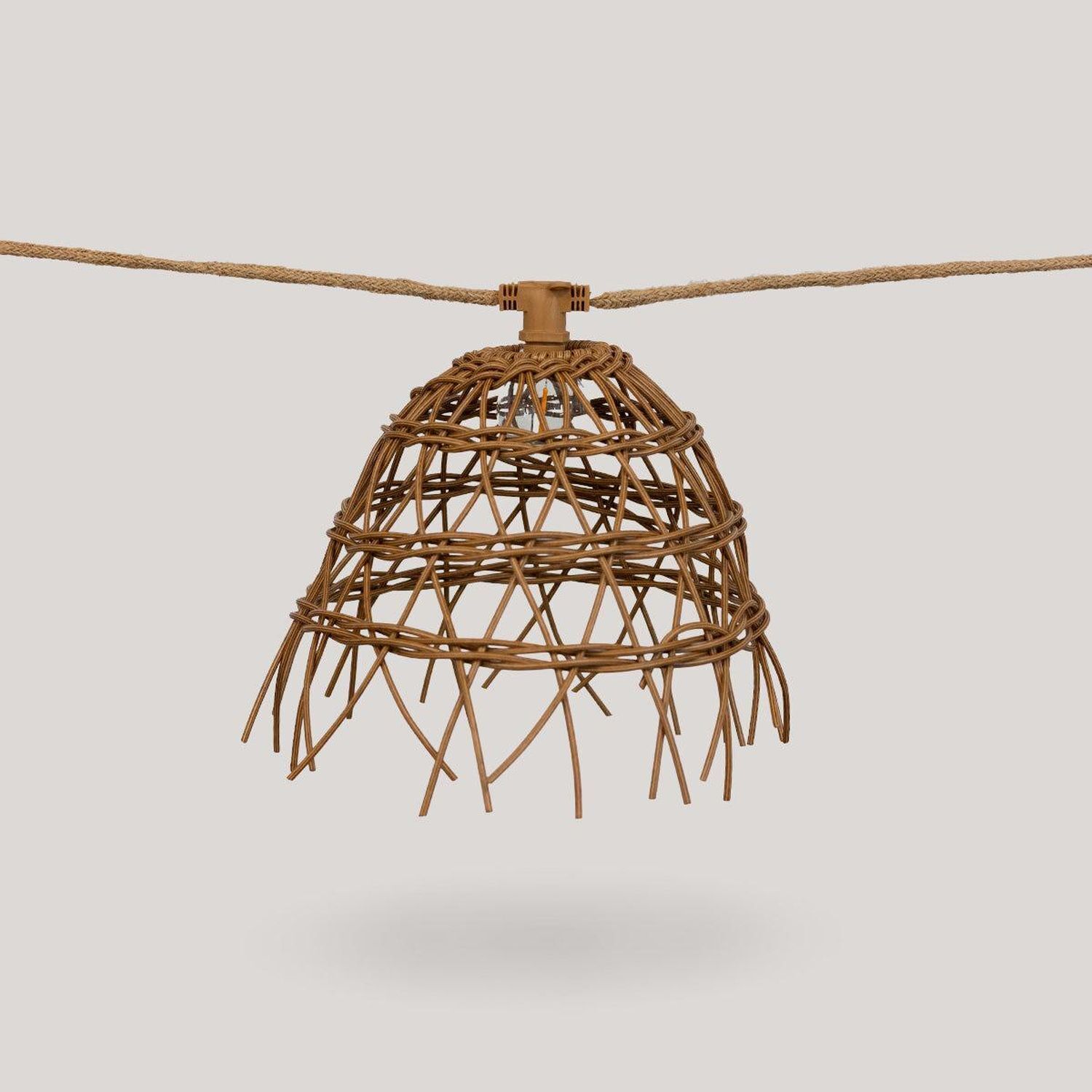 Solarlichterkette LED 1800 K 5 m lang Jute Naturfaser Solarlichterkette LED 1800 K 5 m lang Jute Naturfaser