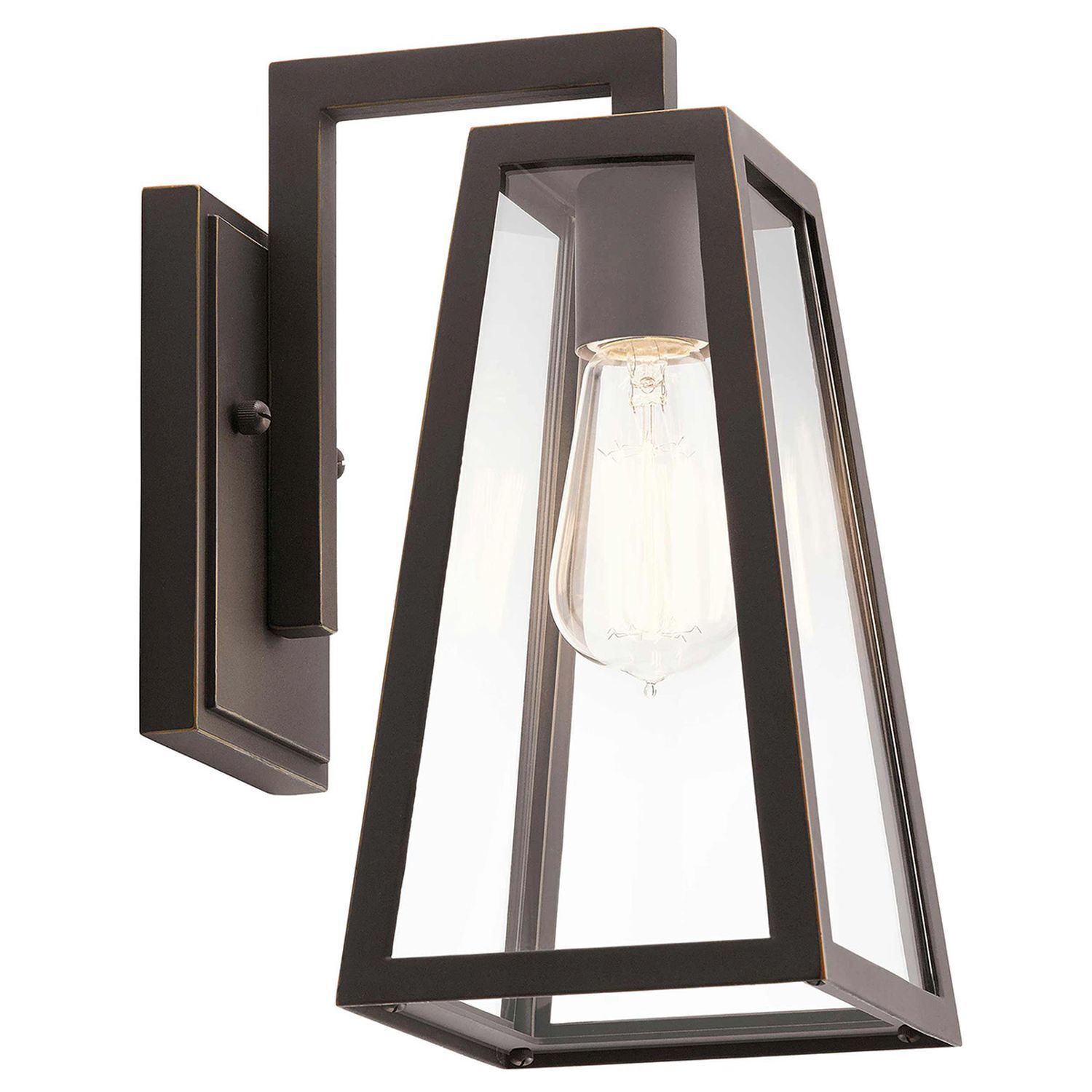 Außenleuchte Wand 29 cm hoch Glas Aluminium E27 IP44