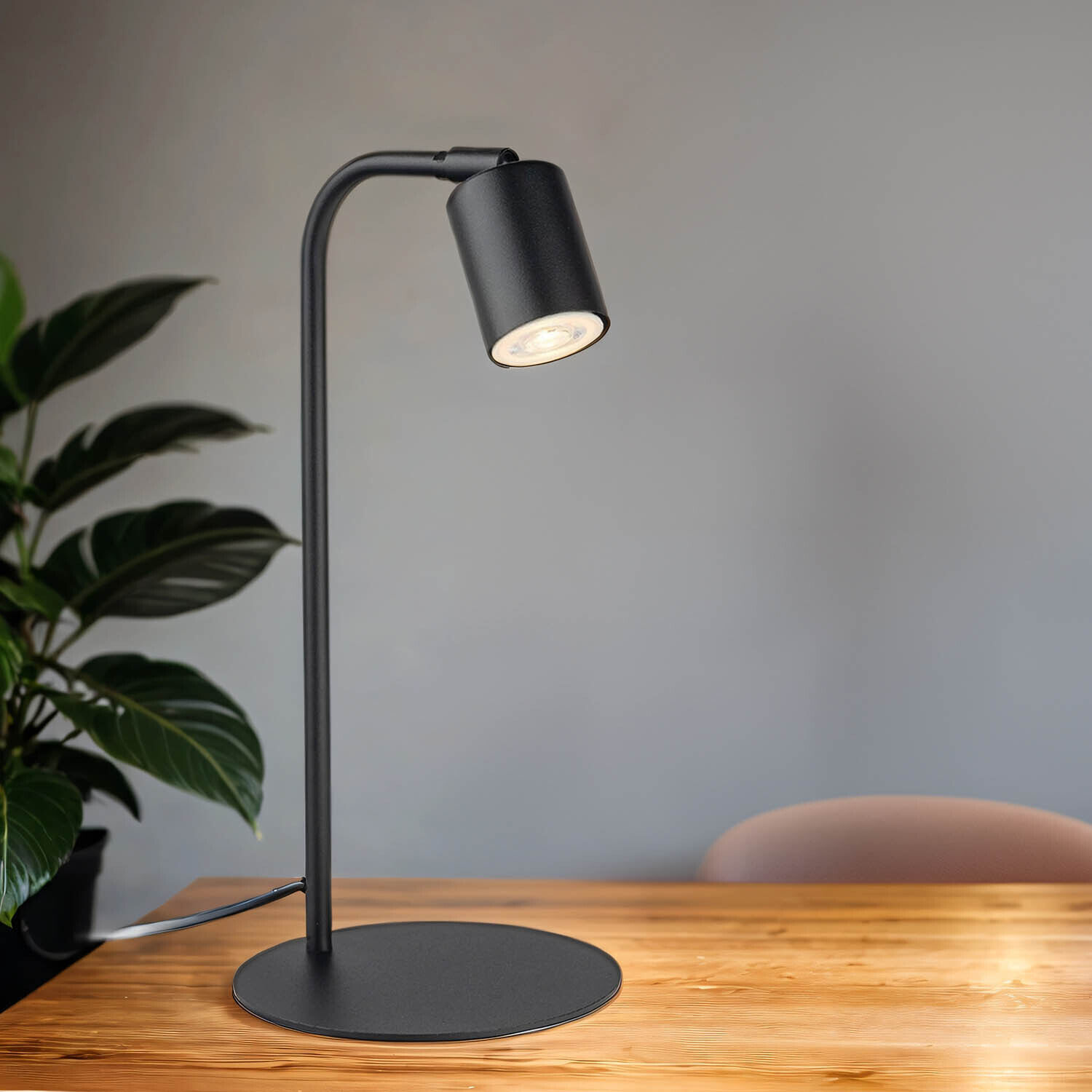 Schreibtischlampe Metall 40 cm klein Schwarz verstellbar