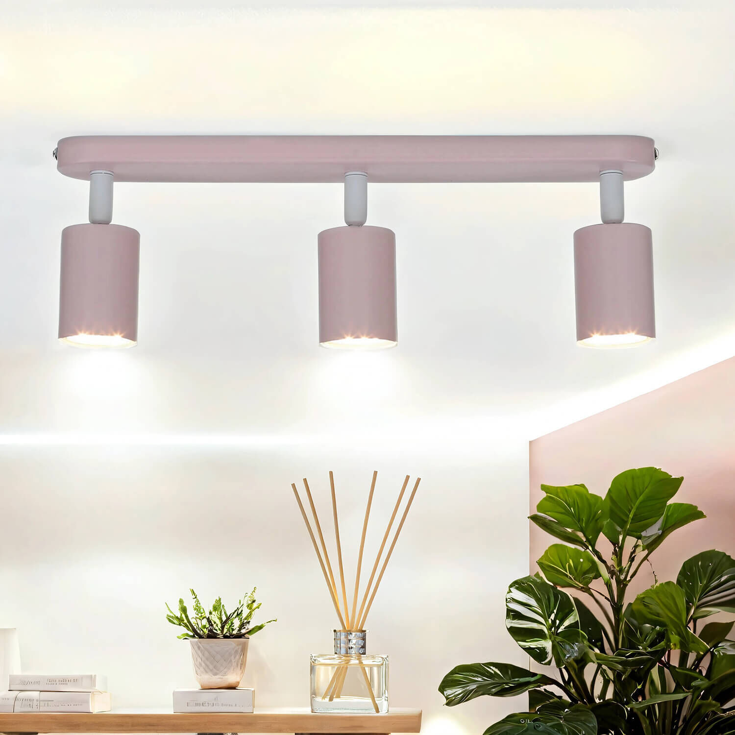 Deckenstrahler Metall Rosa GU10 52 cm lang Kinderzimmer