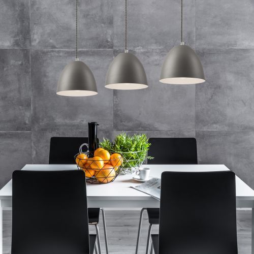 Pendelleuchte Silber Metall 3-flmg Retro Esstisch