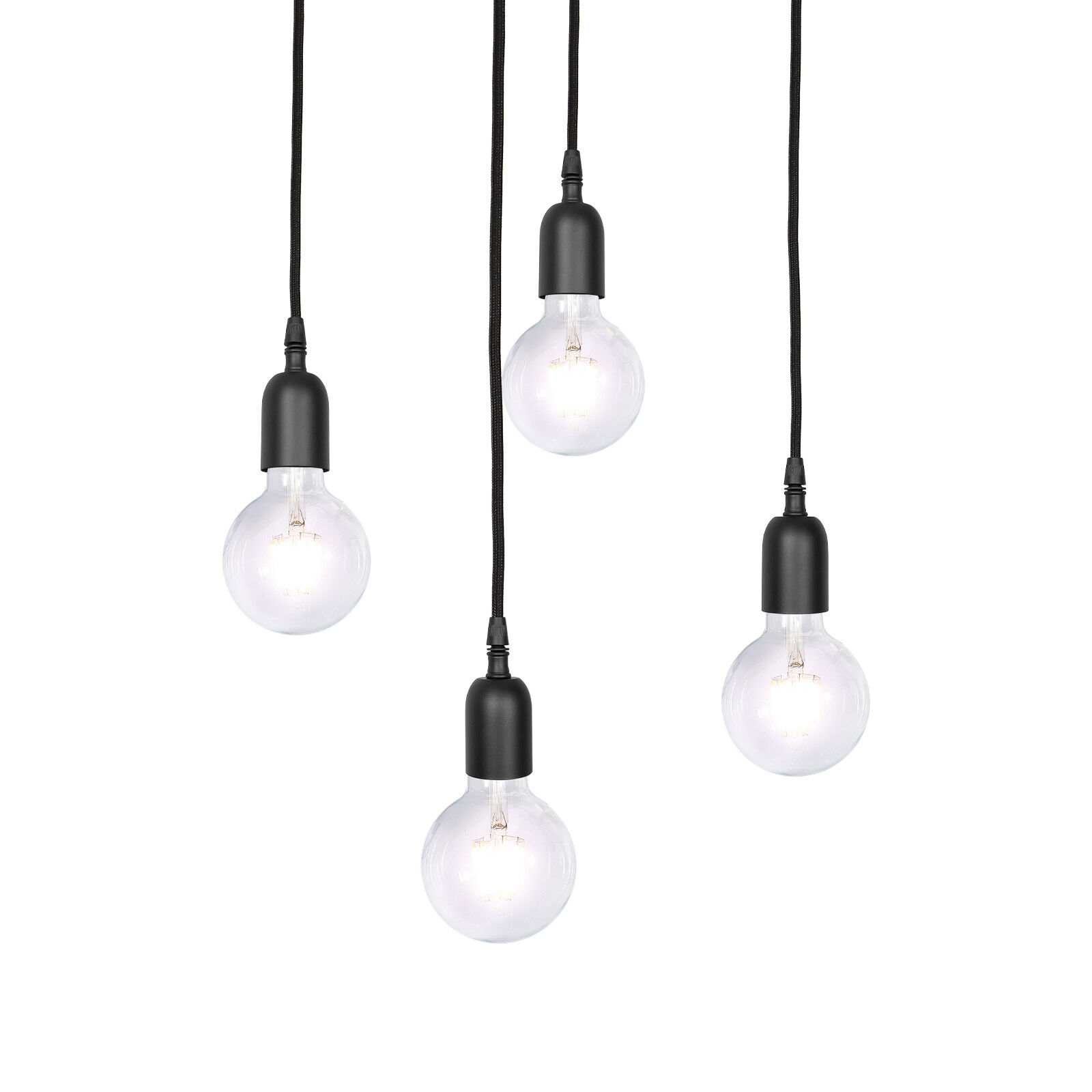 Pendelleuchte Schwarz Ø 40 cm Messing Eisen verstellbar E27