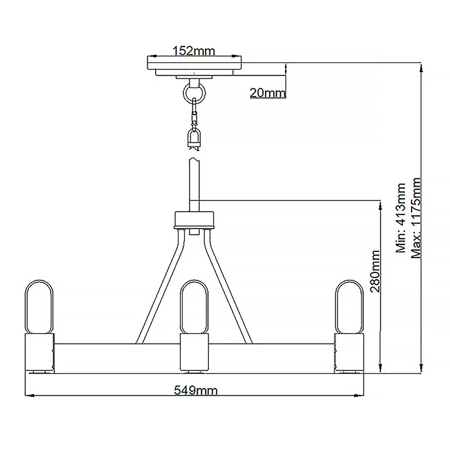 Kronleuchter Metall E27 rund Ø 54,9 cm in Zink Messing antik