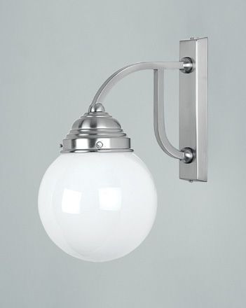 Wohnliche Wandlampe Messing in Nickel Glas E27 blendarm