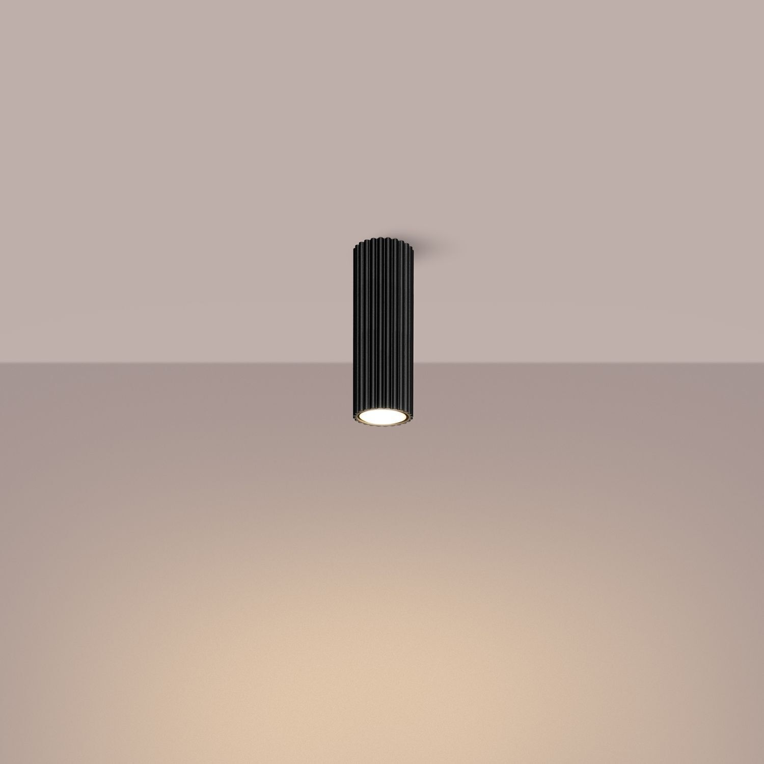 Deckenlampe Aufputz Ø 6,5 cm H: 20 cm Schwarz GU10 Aluminium