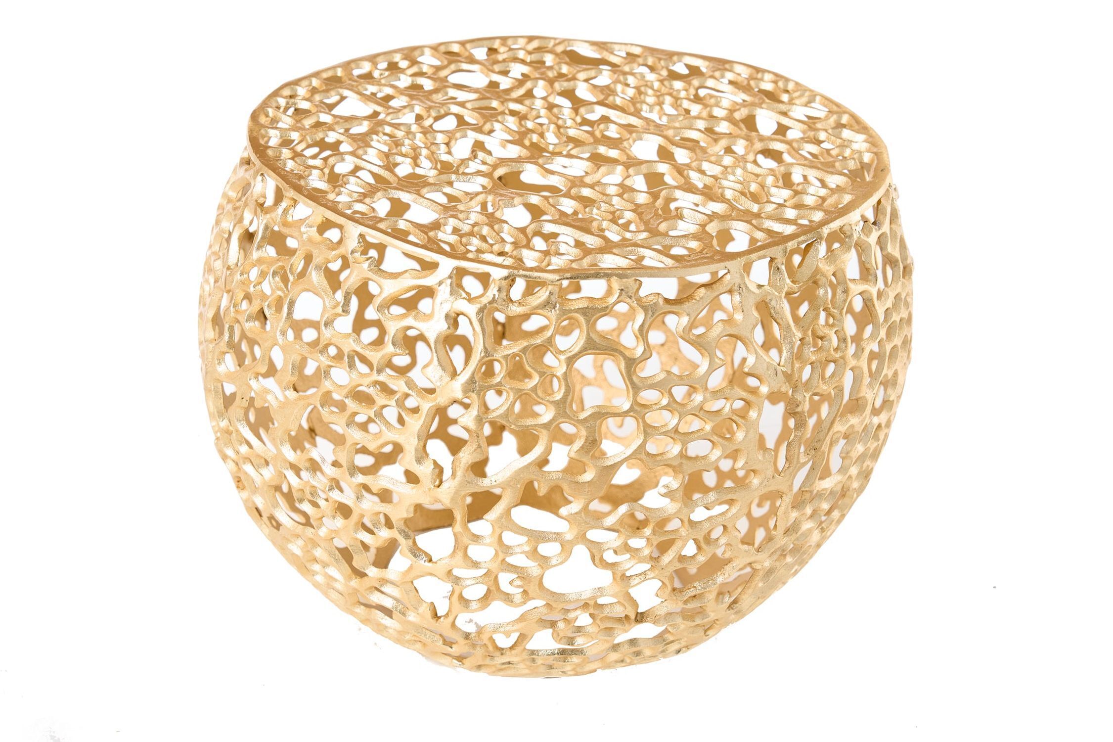 Couchtisch Metall in Gold 53 x 53 cm Handarbeit