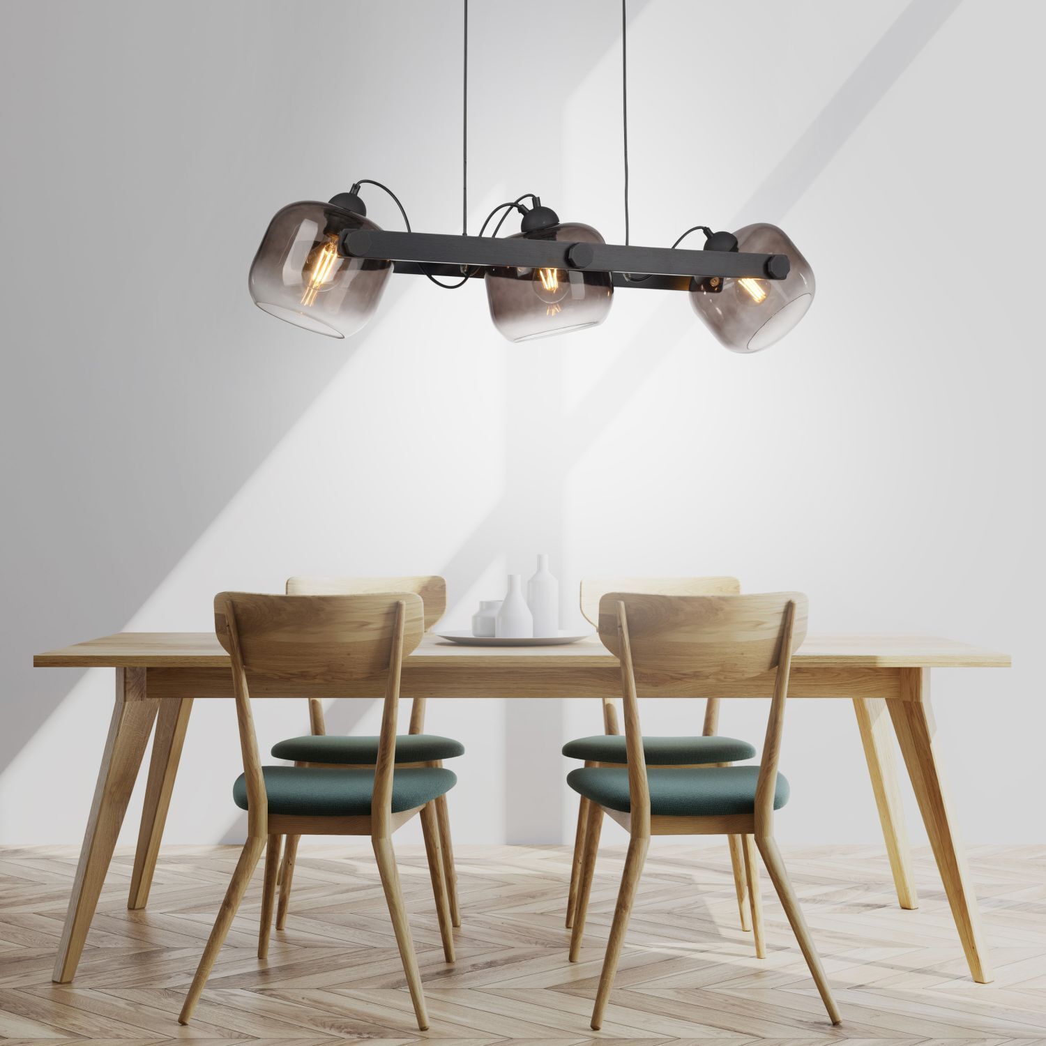 Blendarme Hängelampe Glas Metall E27 90 cm schwenkbar Speisesaal, Esstisch, Mobiliar, Tabelle, Lampe