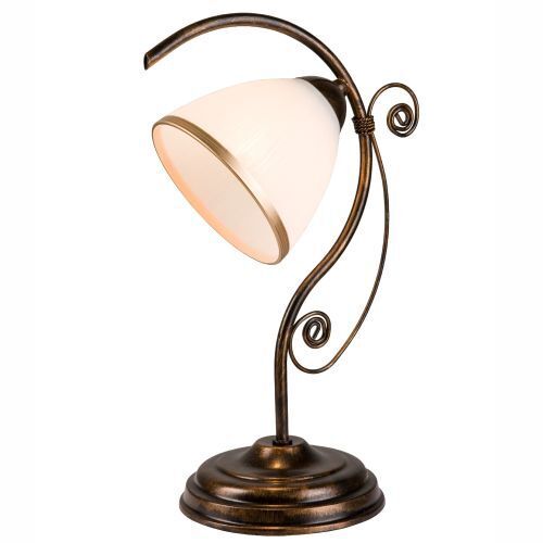 Glas Tischlampe Shabby Schwarz H:39cm Antike Lampe