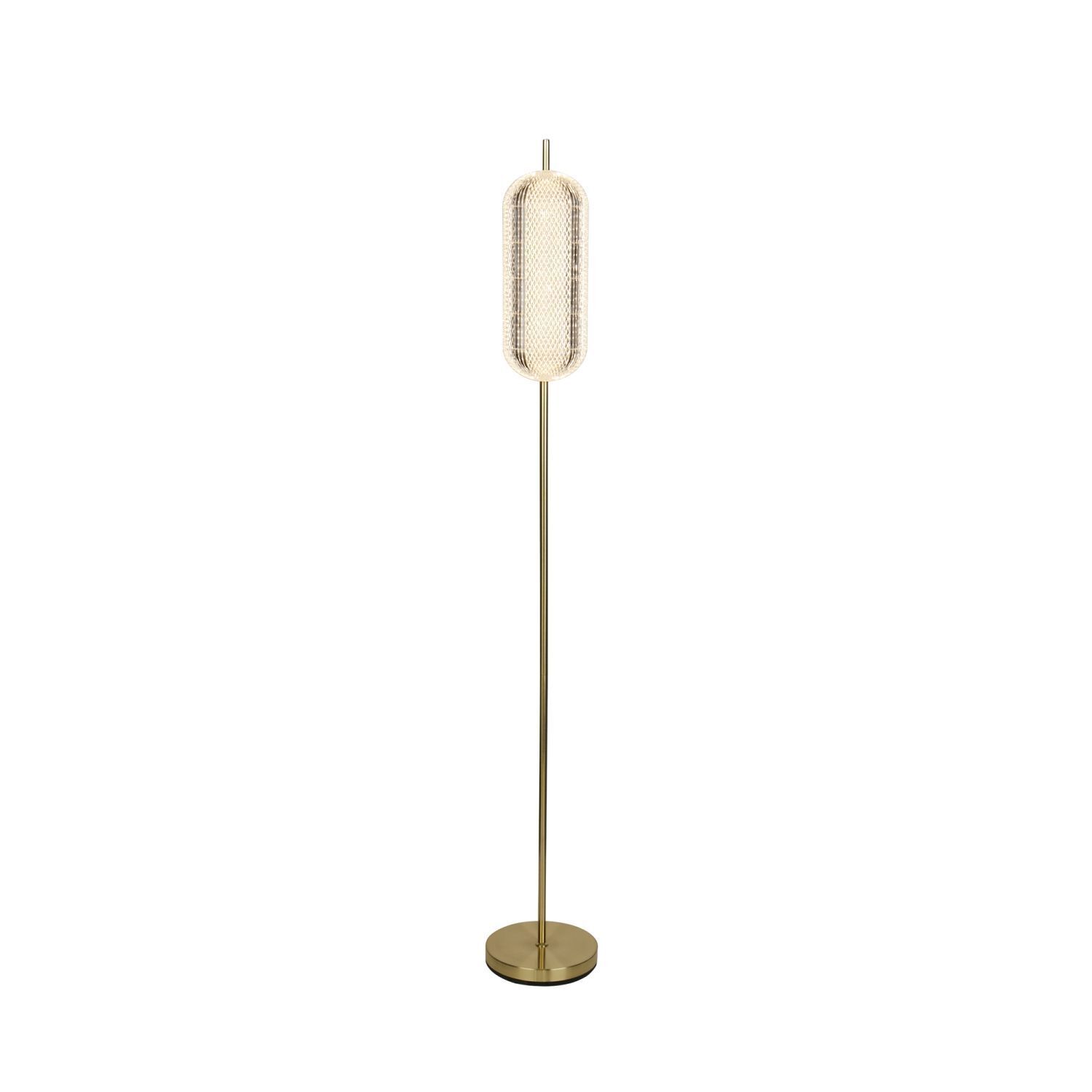 Elegante LED Stehleuchte Metall 154 cm 23 W in Messing Lampe