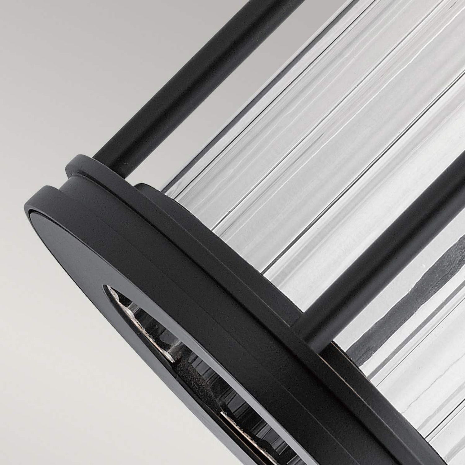 Außenlampe Wand IP44 H: 29 cm Glas Aluminium Schwarz