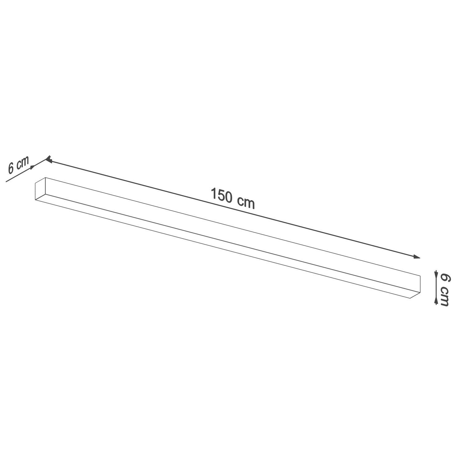 LED Wandleuchte hell 150 cm Downlight Schwarz blendarm