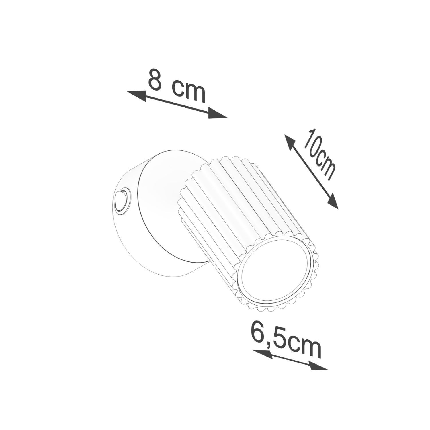 Wandspot Schwarz GU10 B: 8 cm klein schwenkbar Modern Alu