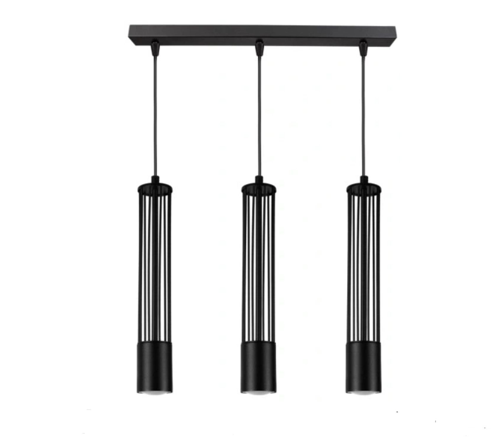 Dekorative Pendelleuchte Metall GU10 55 cm lang Schwarz