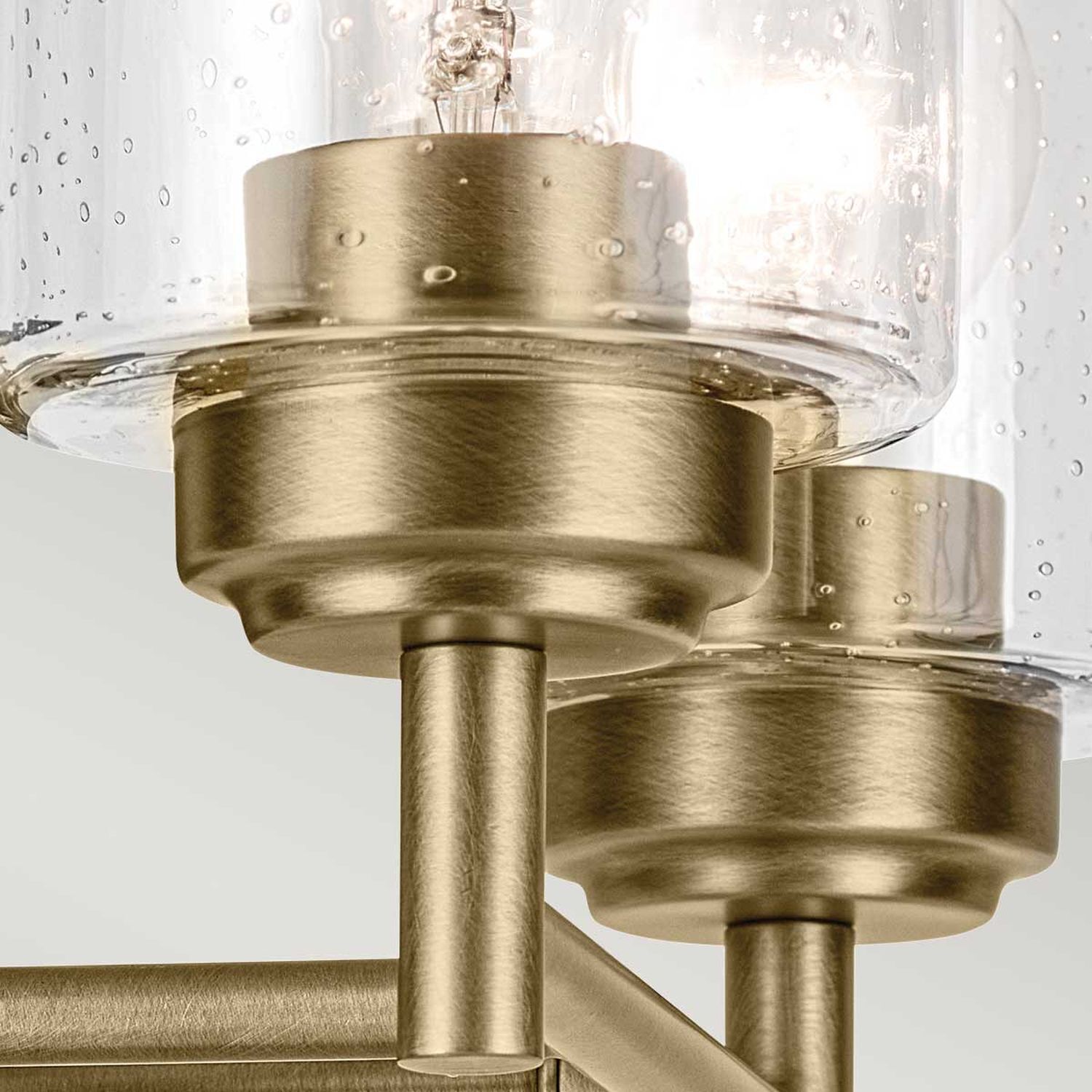 Wandlampe Metall Glas 32,6 cm breit in Messing E27 2-flammig Leuchter, Lampe