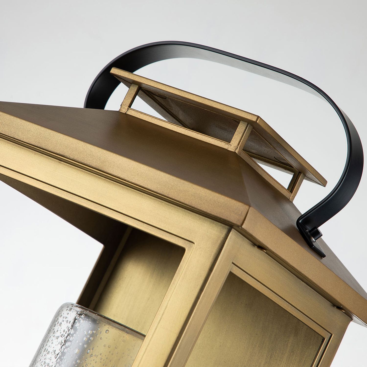 Außenwandlampe E27 IP44 51,8 cm hoch in Messing antik Lampe, Laterne, Menschenmenge, Person