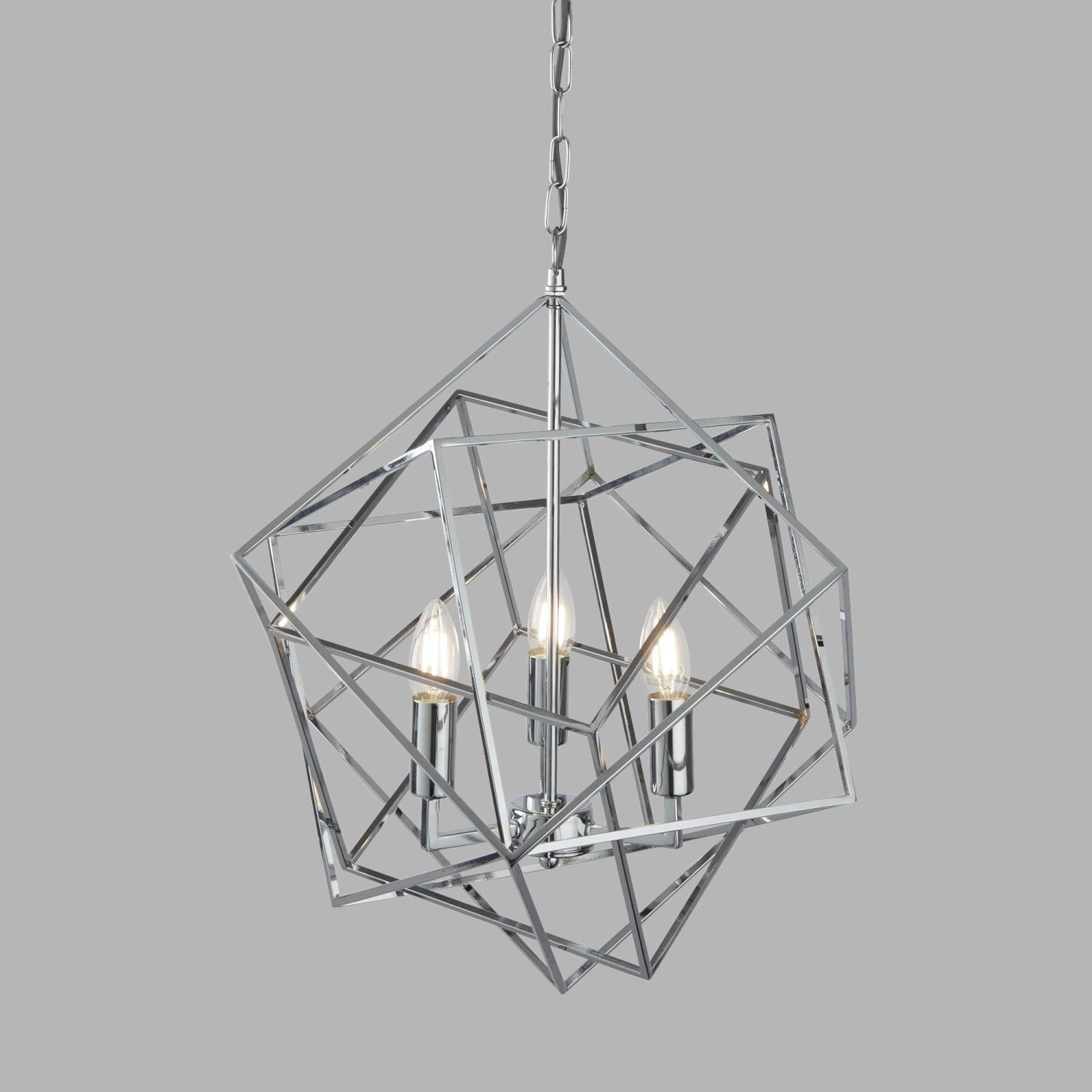 Hängeleuchte Chrom 3x E14 B: 48 cm Metall Modern HANNAH